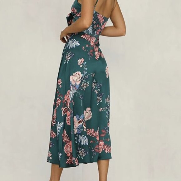 Midi satin dress - Picture 2 of 4